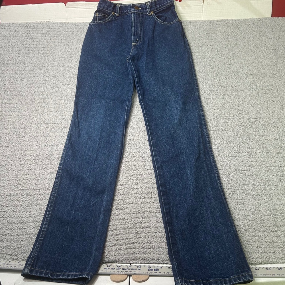 Chic Jeans Vintage 80s High Rise 6/7‎ Dark Wash Saddle Pocket Mom Retro Denim
